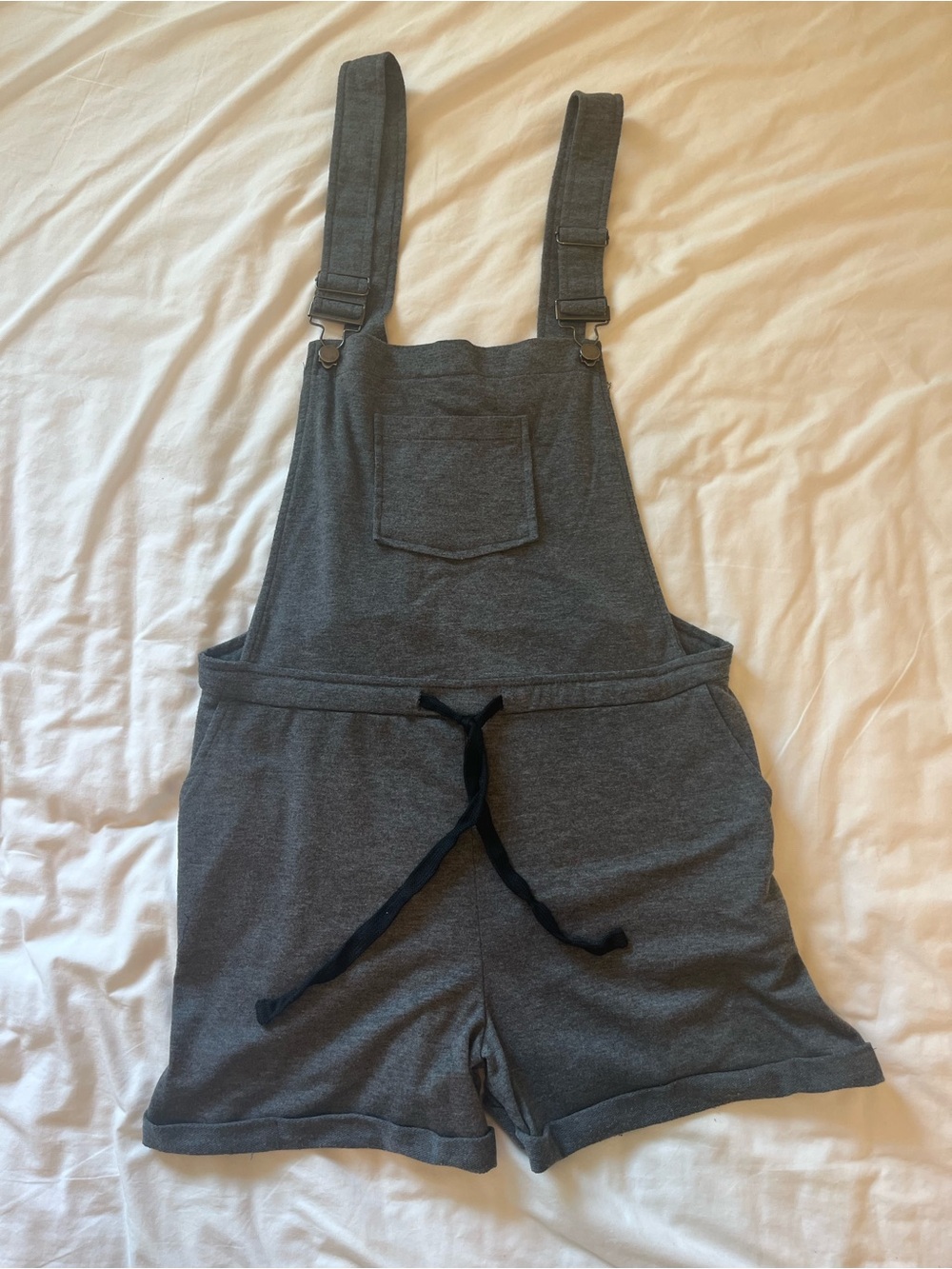 ShoSho Women's Knit Gray Short Overalls Romper - XL - Cozy, Comfy, Lounge - Picture 3 of 12